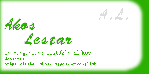 akos lestar business card